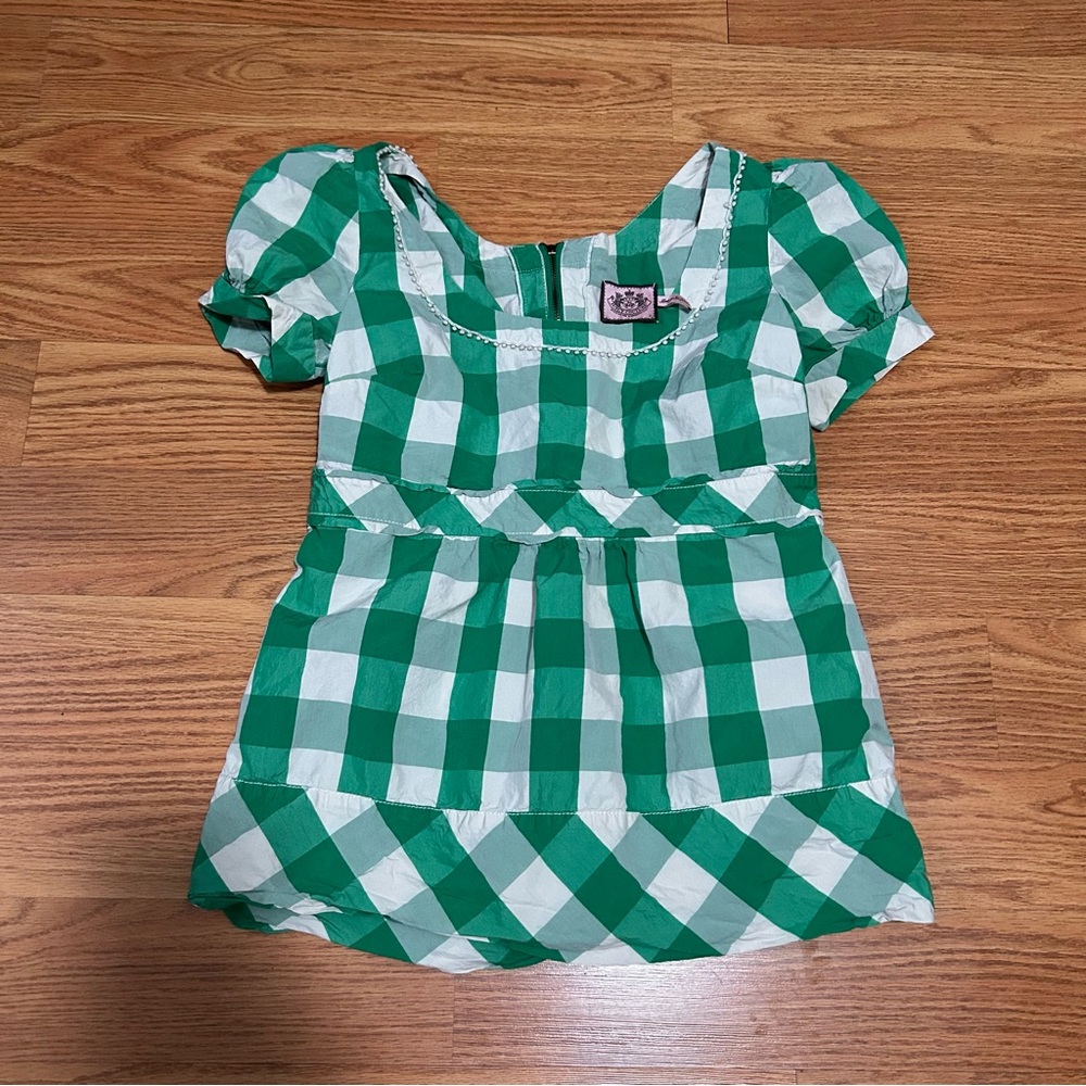 VTG juicy couture plaid top sz 2